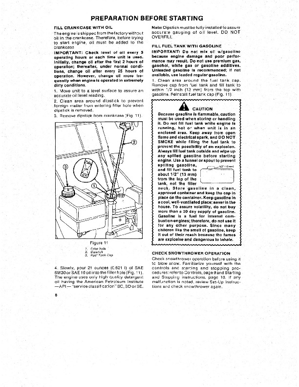 Toro 38052 521 Snowblower Manual, 1985