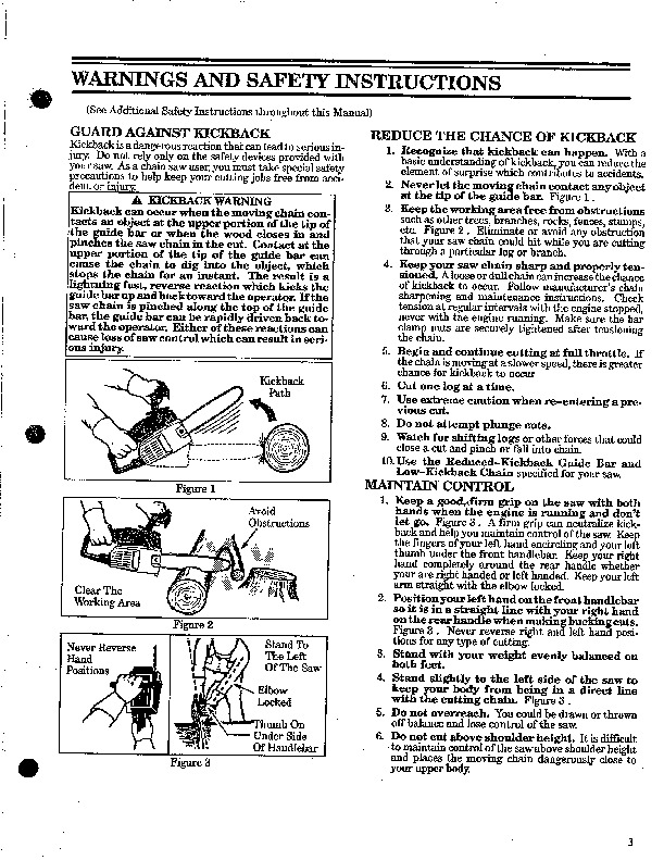 Poulan 2100 2400 Chainsaw Owners Manual