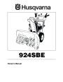 Husqvarna 924SBE Snow Blower Owners Manual page 1