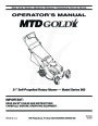 MTD Gold 900 Series 21 Inch Self Propelled Rotary Lawn Mower Owners Manual page 1