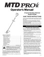 MTD Pro H70SS 4 Cycle Trimmer Lawn Mower Owners Manual page 1