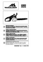 McCulloch M3816 M4218 Chainsaw Owners Manual page 1