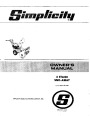 Simplicity 869 5 HP Two Stage Snow Blower Owners Manual page 1