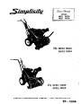 Simplicity 990253 990254 990255 990256 Snow Blower Owners Manual page 1