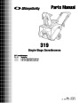 Simplicity 319 1694583 1694584 Single Stage Snow Blower Owners Parts Manual page 1