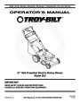 MTD Troy-Bilt 563 21 Inch Self Propelled Electric Rotary Lawn Mower Owners Manual page 1