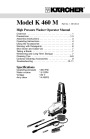 Kärcher K 460 M Electric Power High Pressure Washer Owners Manual page 1