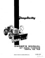 Simplicity 709 Snow Blower Owners Manual page 1
