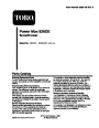 Toro Power Max 828OE 38629C Snow Blower Parts Catalog, 2008 page 1