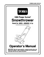 Toro 38025 1800 Power Curve Snowblower Manual, 1997-1999 page 1