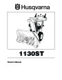 Husqvarna 1130ST Snow Blower Owners Manual page 1