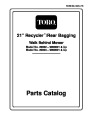 Toro 20022 20023 20025 20027 20029 20061 21-Inch Lawn Mower Parts Catalog, 1999 page 1