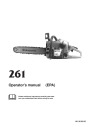 Husqvarna 261 Chainsaw Owners Manual page 1