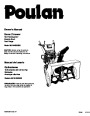 Poulan 96194000300 406888 10.5HP Electric Start Dual Stage Snow Blower Owners Manual page 1