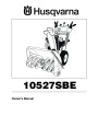 Husqvarna 10527SBE Snow Blower Owners Manual page 1