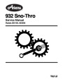 Ariens Sno Thro Models 932105 932506 Snow Blower Service Manual page 1