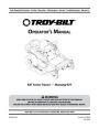 MTD Troy-Bilt RZT Series Tractor Lawn Mower Owners Manual page 1