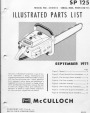 McCulloch SP 125 600076 Chainsaw Parts List page 1
