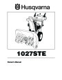 Husqvarna 1027STE Snow Blower Owners Manual page 1