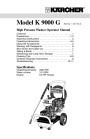 Kärcher K 9000 G Gasoline Power High Pressure Washer Owners Manual page 1