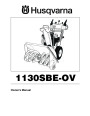 Husqvarna 1130SBE OV Snow Blower Owners Manual page 1