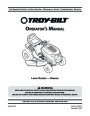 MTD Troy-Bilt Bronco Garder Tractor Lawn Mower Owners Manual