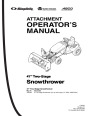 Simplicity 1694404 47-Inch Snow Blower Owners Manual page 1