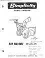Simplicity 5 HP 551 219 463 2191 10805 10832 Snow Blower Parts Manual page 1