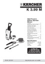 Kärcher K 3.99 M 1600 PSI Electric Power High Pressure Washer Owners Manual page 1