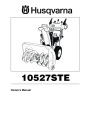 Husqvarna 10527STE Snow Blower Owners Manual page 1