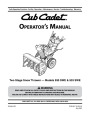 MTD Cub Cadet 930 SWE 933 SWE Snow Blower Owners Manual page 1