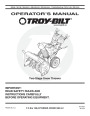 MTD Troy Bilt Snow Blower Owners Manual page 1