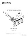 Simplicity 345 36-Inch Snow Away Rotary Snow Blower Owners Manual page 1