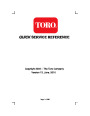 Toro QUICK SERVICE REFERENCE 2004 Toro Company Version 13 June 2010 1 258 Book page 1