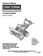 Craftsman 247.88845 45-Inch Snow Blower Owners Manual page 1