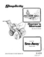 Simplicity 372 430 560 Snow Away Snow Blower Owners Manual page 1