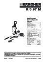 Kärcher K 3.97 M Electric Power High Pressure Washer Owners Manual page 1