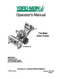 Yard-Man Two Stage Snow Blower Owners Manual by MTD page 1