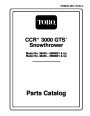 Toro CCR 3000 GTS 20 Inch Single Stage Snow Blower Parts Manual page 1