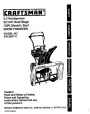 Craftsman 536.886141 22 inch Snow Blower Owners Manual page 1