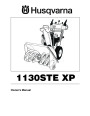 Husqvarna 1130STE XP Snow Blower Owners Manual page 1