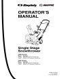Simplicity 520M 520E 1694585 7085663 1694586 7085664 Snow Blower Owners Manual page 1