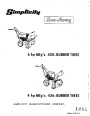 Simplicity 426 428 4 6 HP Snow Away Snow Blower Owners Manual page 1