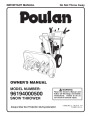 Poulan 96194000500 414938 Snow Blower Owners Manual page 1