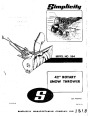 Simplicity 564 42-Inch Rotary Snow Blower Owners Manual page 1