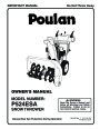 Poulan P524ESA 185156 Snow Blower Owners Manual page 1
