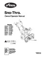 Ariens Sno Thro 932040 41 42 41 509 10 11 Snow Blower Owners Manual page 1