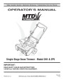 MTD 2N1 2P5 Single Stage Snow Blower Owners Manual page 1