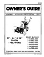 MTD 310-440 450 550 552 586 588 000 Snow Blower Owners Manual page 1