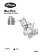 Ariens Sno Thro 926016 17 21 22 23 926500 1 ST DLE DLET Snow Blower Owners Manual page 1